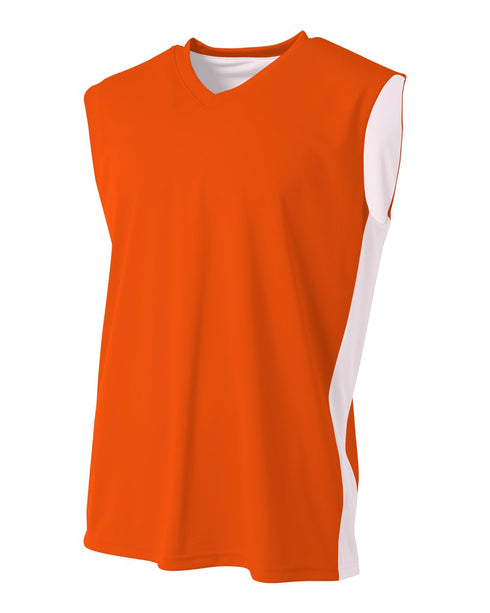 A4 Youth Reversible Moisture Management Muscle (NB2320), Color 'Orange/White'